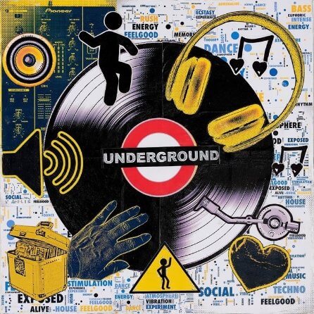 "Underground Music" collage by Emma Mullender