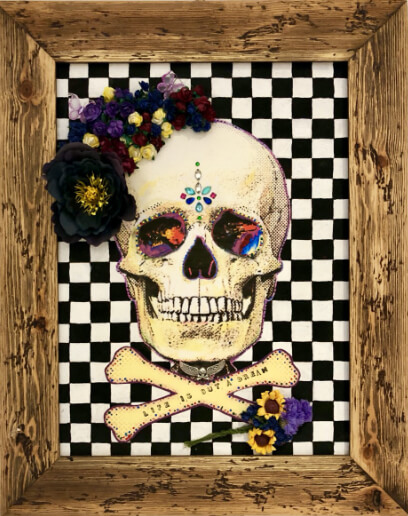"Bathroom Skull" Unique Collage Commission by Emma Mullender