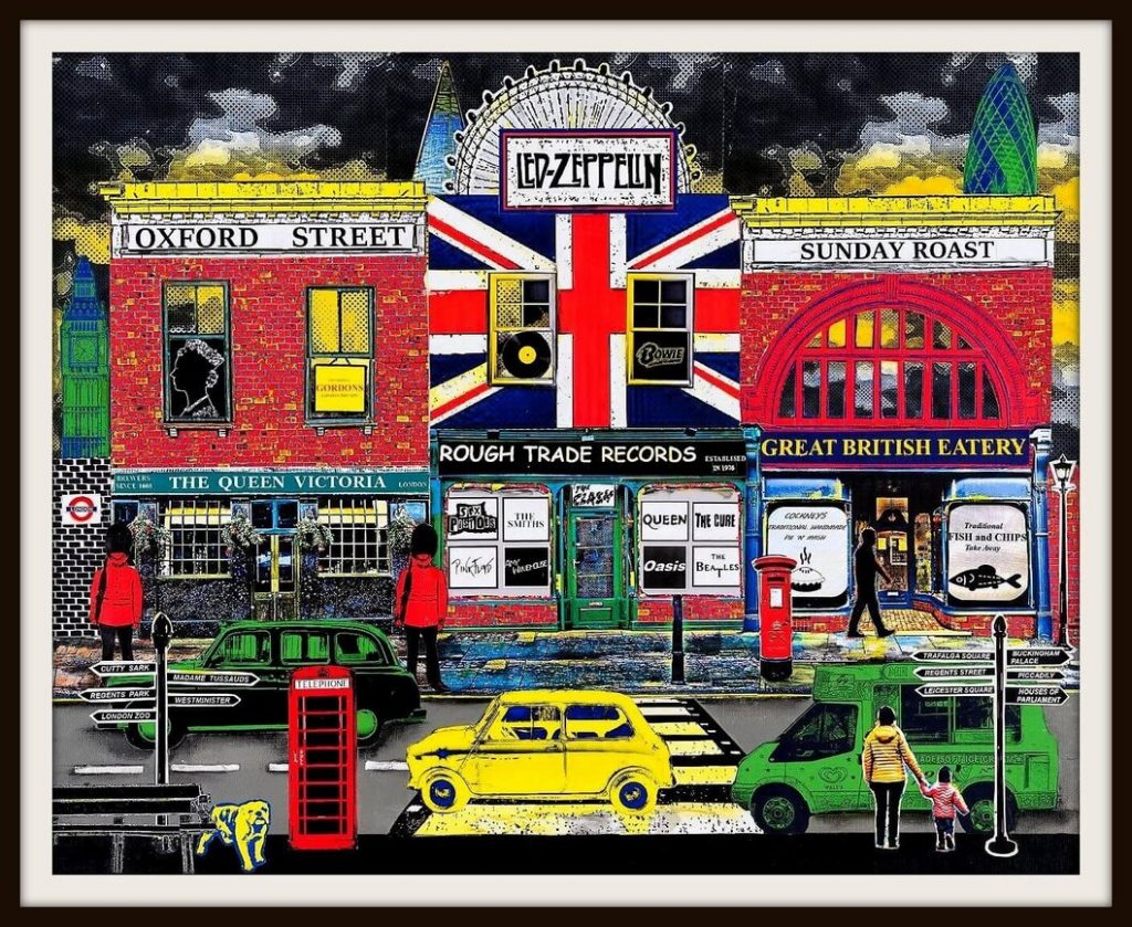 "Best of British" collage framed print by Emma Mullender