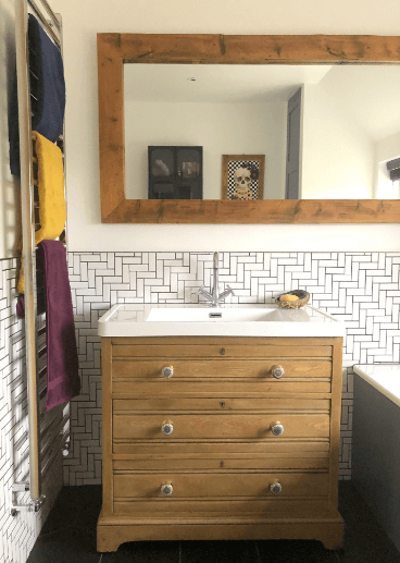 "Interior styling family bathroom" Upcycled vanity unit with sink by Emma Mullender