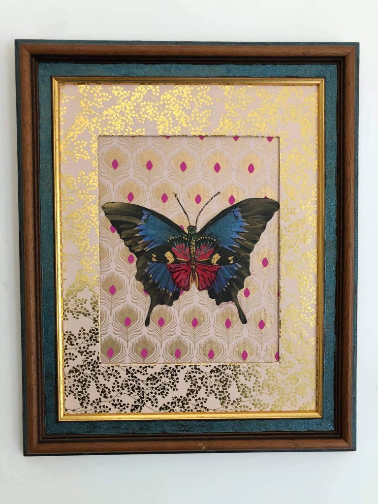 "Mixed Media Collage Butterfly" for sale by Emma Mullender