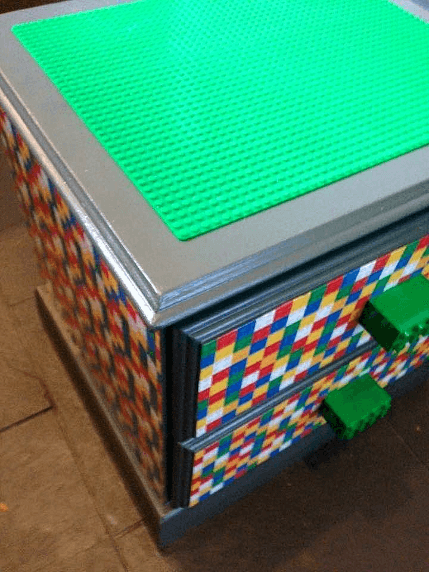 "Upcycled Lego Storage" Lego base board top by Emma Mullender