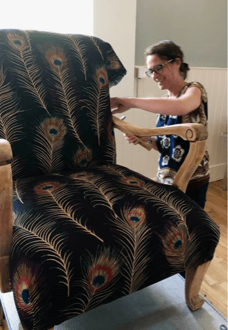 "Traditional upholstery" busy at work by Emma Mullender