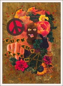 "Love and Light print with border" Anarchy for Peace by Emma Mullender