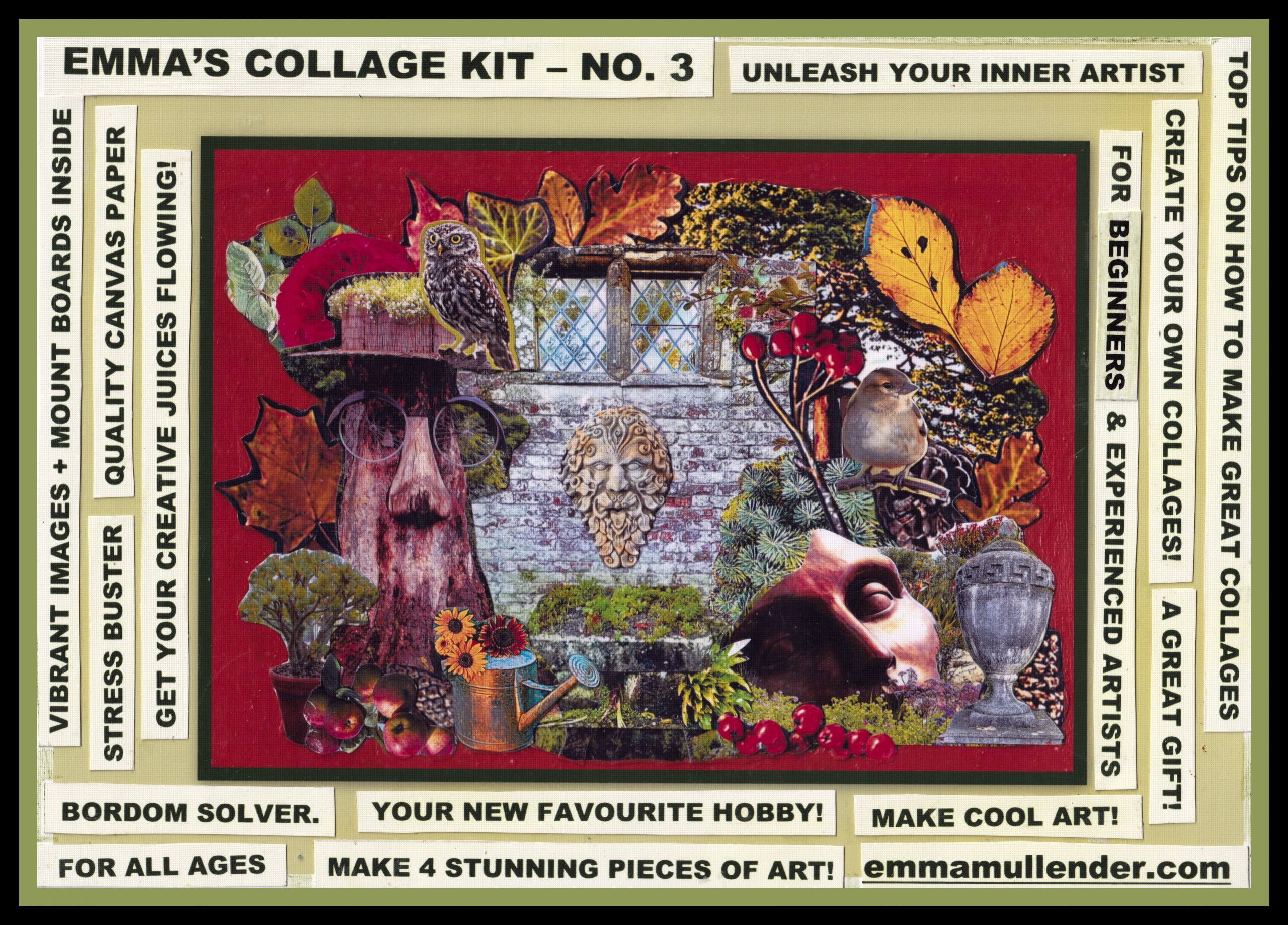 "Collage Kit 3. Front label by Emma Mullender