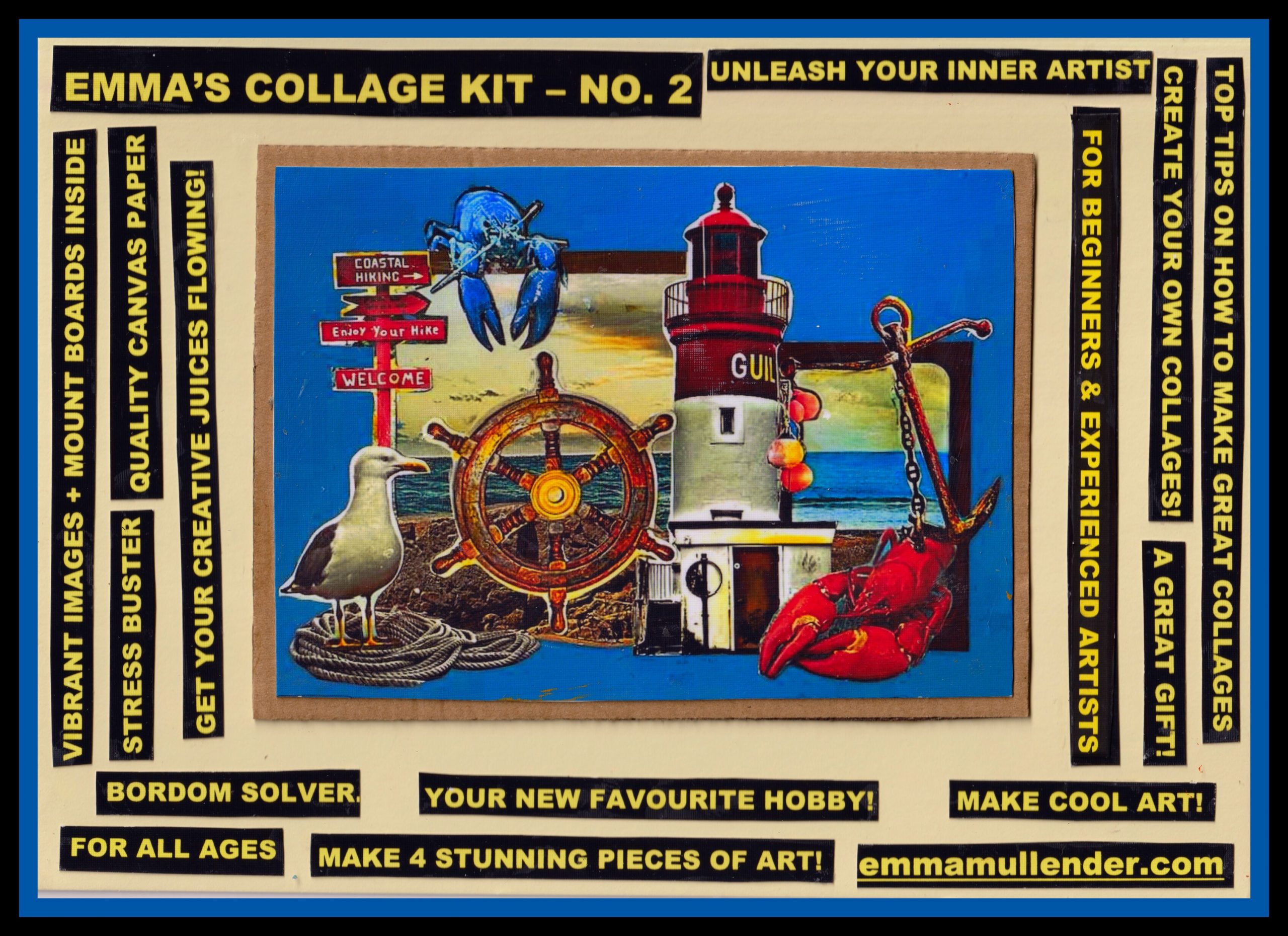 "Collage Kit 2, front label" by Emma Mullender